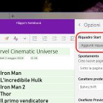 OneNote per Windows impostazione aggiungi riquadro trasparente Menu Start