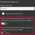 Posta e calendario Windows Mobile nuove opzioni contenuto esterno