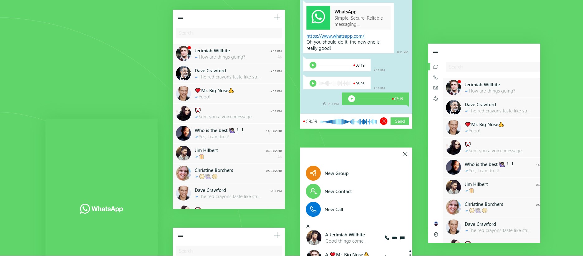 WhatsApp UWP redesign concept Windows 10 Mobile Fluent Design