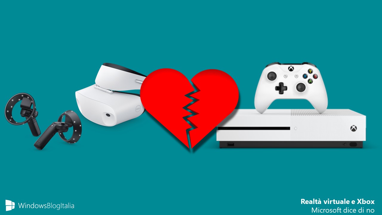 Xbox One S realta virtuale Microsoft NO