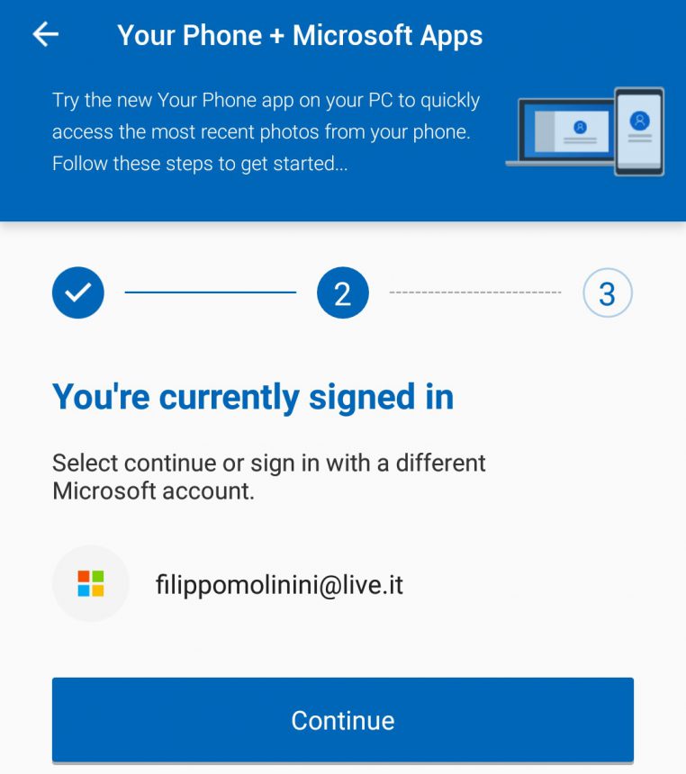 Microsoft Apps Android sincronizzazione Il tuo telefono PC 3