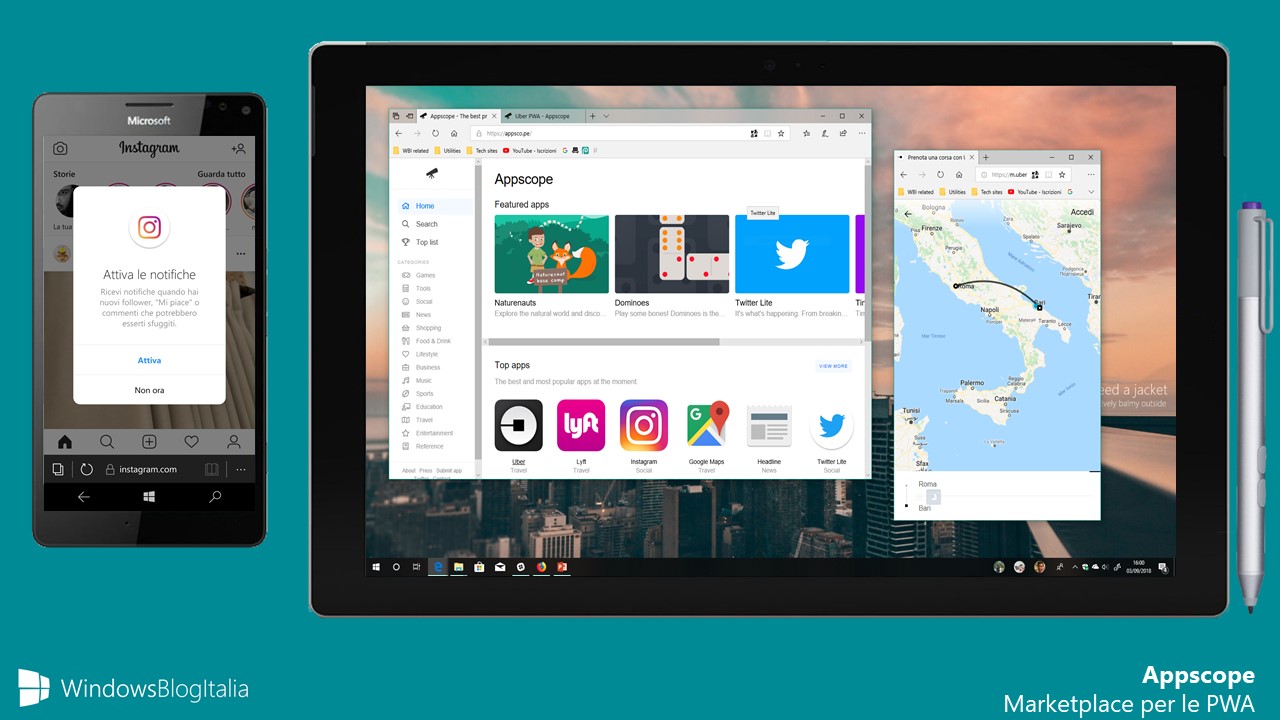 Appscope hero Windows 10 e Windows 10 Mobile PWA