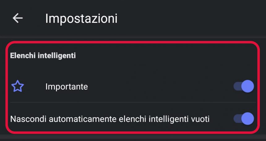 Microsoft To-Do Android disattivazione elenchi intelligenti