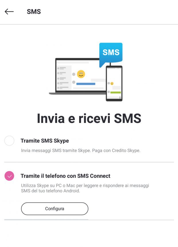 Skype SMS Connect smartphone Android