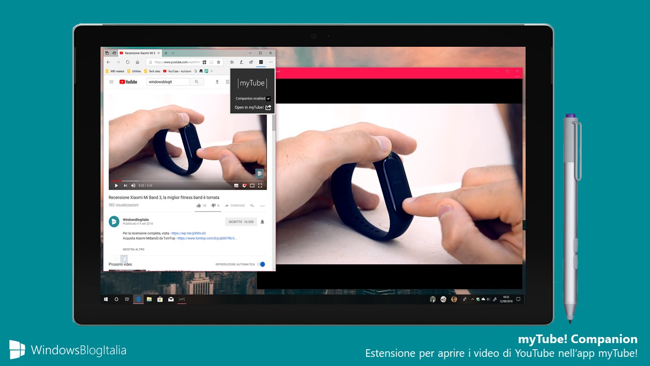 myTube! Companion estensione Microsoft Edge Google Chrome Mozilla Firefox Opera aprire video YouTube app Windows 10
