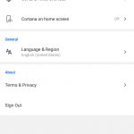 Cortana app 3.0 Android impostazioni