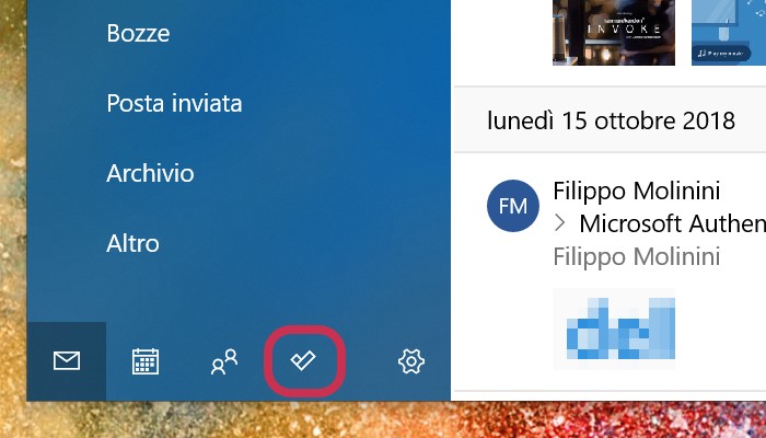 Posta e Calendario Windows 10 integrazione Microsoft To-Do