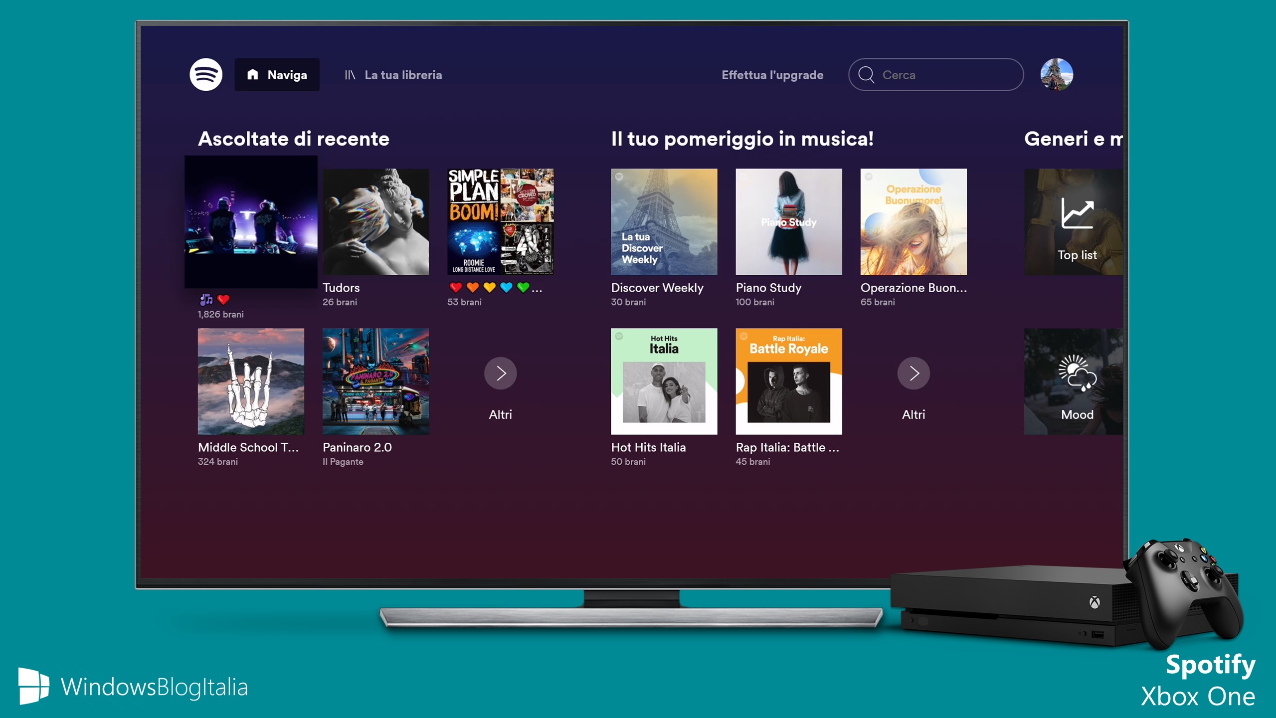 Spotify per Xbox si aggiorna con un'interfaccia utente rinnovata