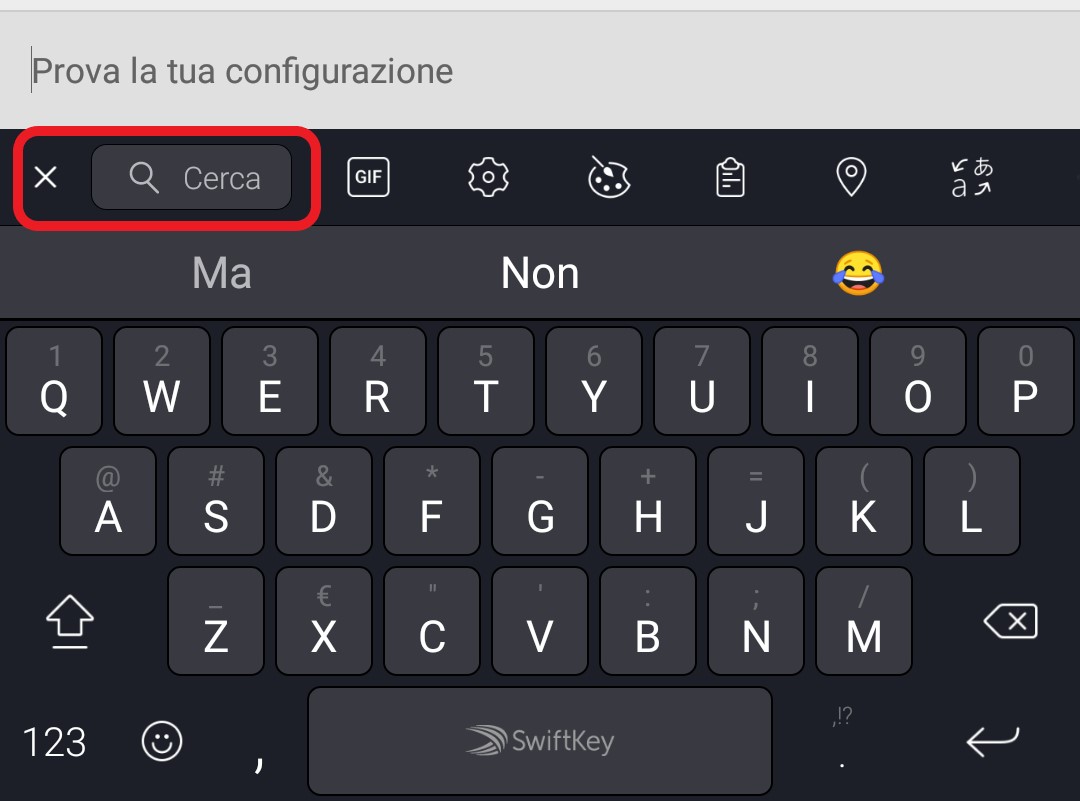 Microsoft SwiftKey Android ricerca web Bing toolbar