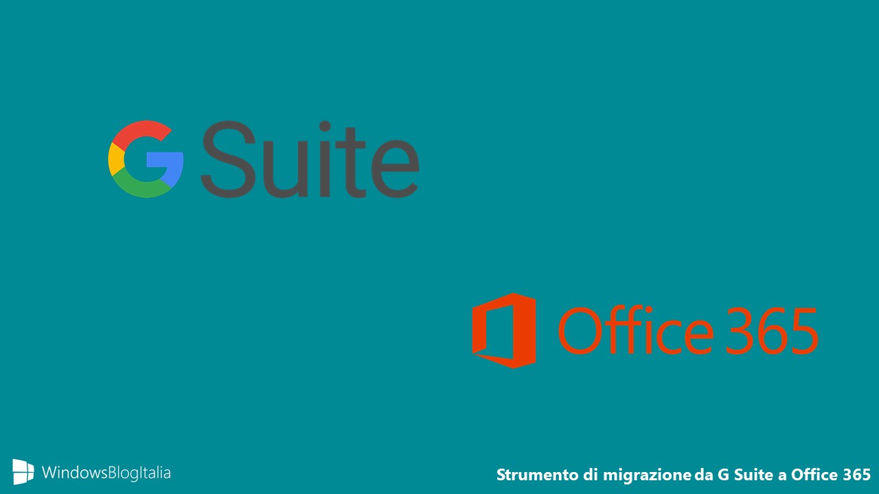 Strumento di migrazione G Suite Office 365