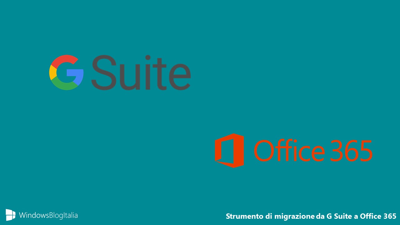 Strumento di migrazione G Suite Office 365