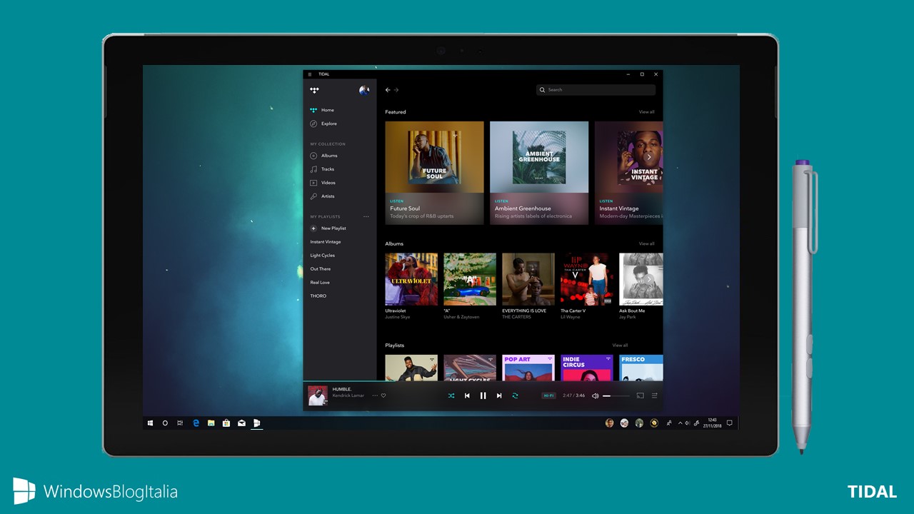 TIDAL app ufficiale Windows 10