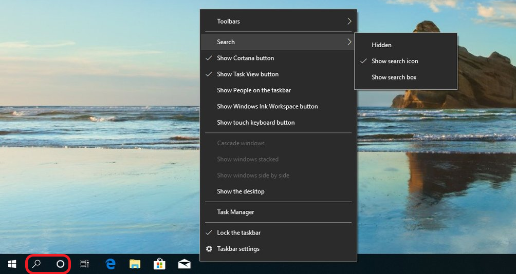 Windows 10 19H1 Cortana ricerca icone