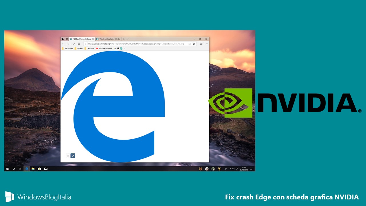 Fix crash Microsoft Edge Windows 10 October 2018 Update scheda grafica NVIDIA