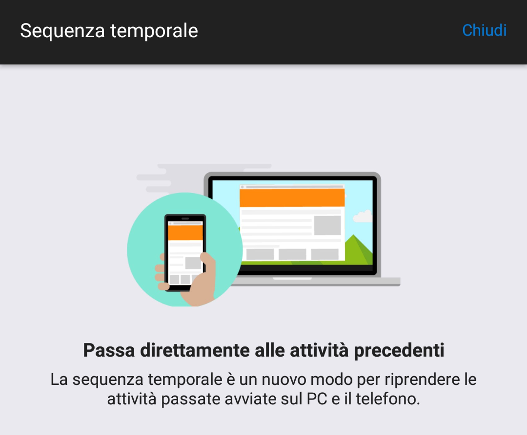 Microsoft Edge beta Android Sequenza temporale