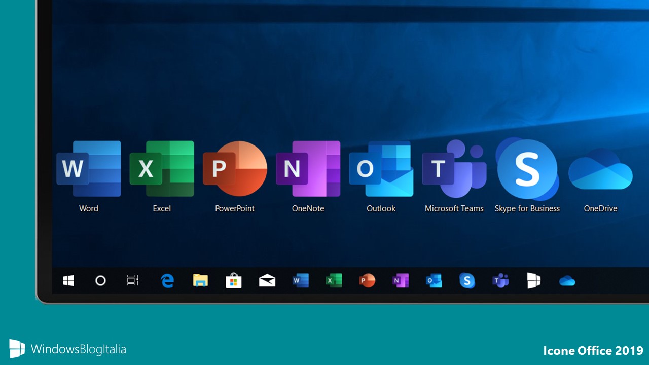 Nuove icone Office 2019 e Windows 10