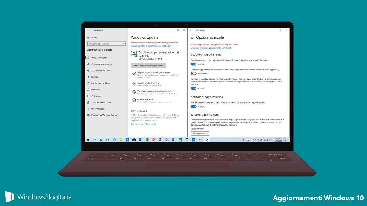 Aggiornamenti Windows 10 1903