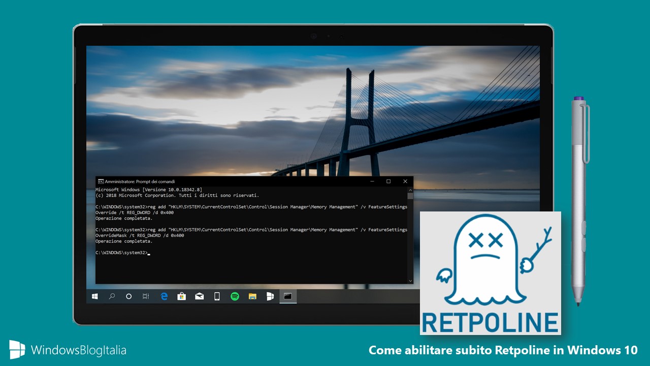 Come abilitare subito Retpoline Windows 10 October 2018 Update 1809