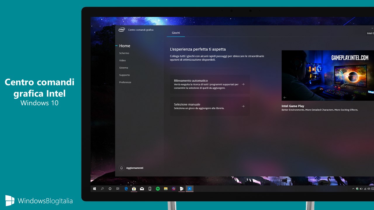 Intel centro comandi della grafica hero