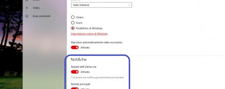 Microsoft News Windows 10 opzioni notifiche