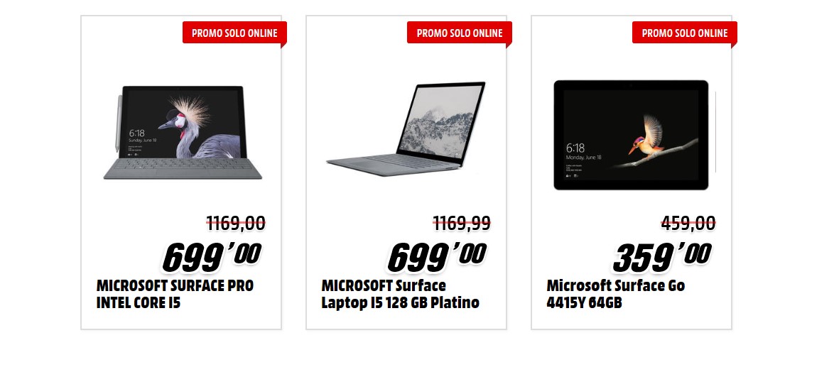Microsoft Surface offerta xdays MediaWorld sconti