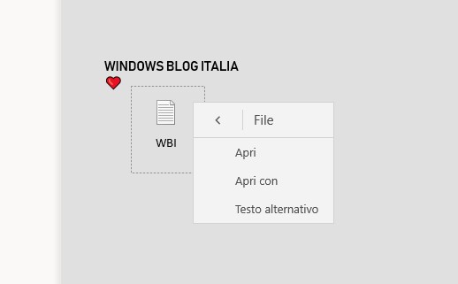 OneNote Windows 10 modifica file incorporati