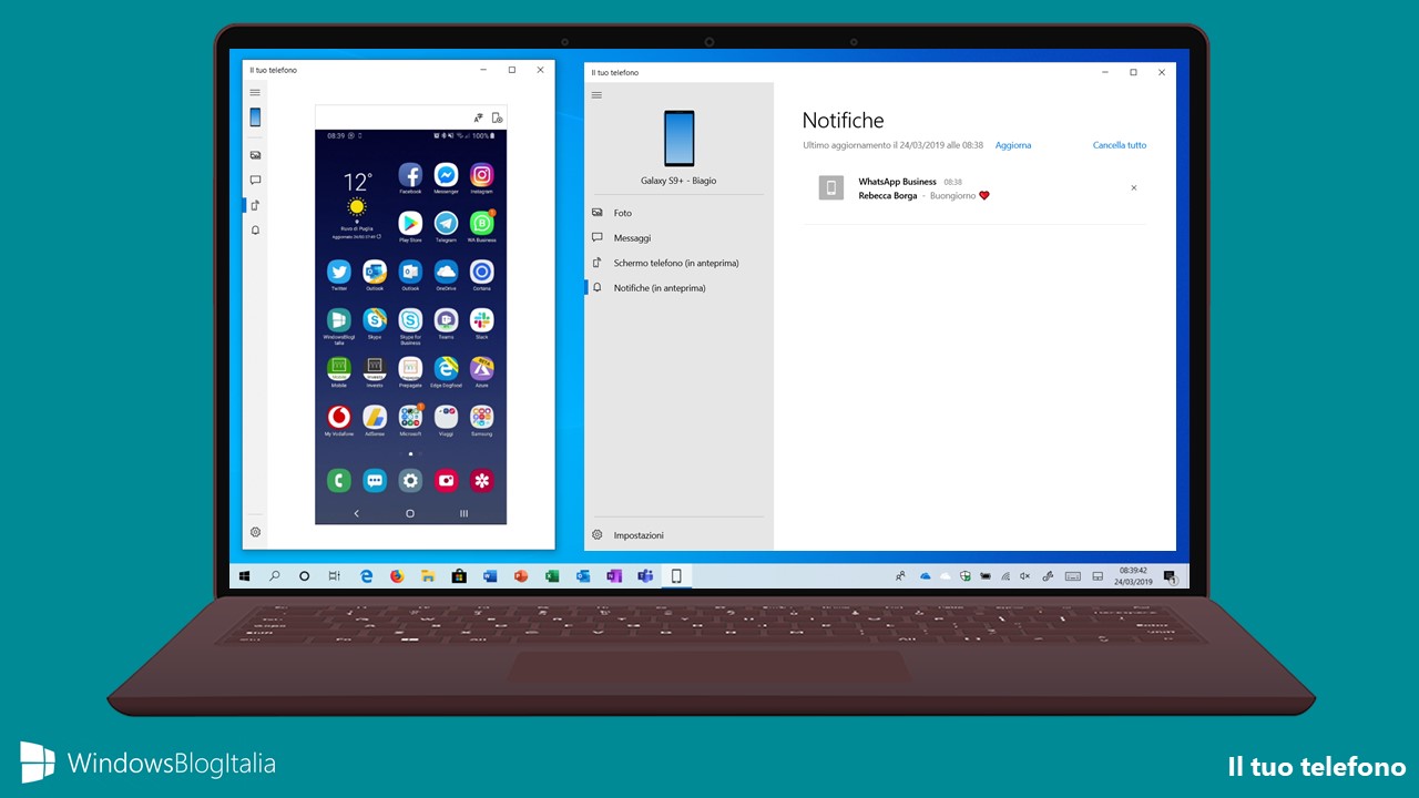 Come attivare il mirroring dello schermo e la ricezione delle notifiche su Windows 10