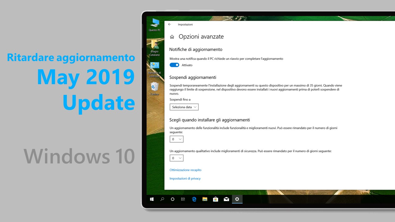 May 2019 Update - Ritardare aggiornamento