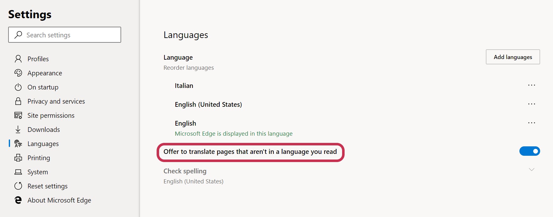 Come abilitare la traduzione delle pagine web nel nuovo Microsoft Edge