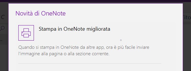OneNote Windows 10 stampa migliorata