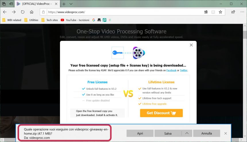 VideoProc download file installazione