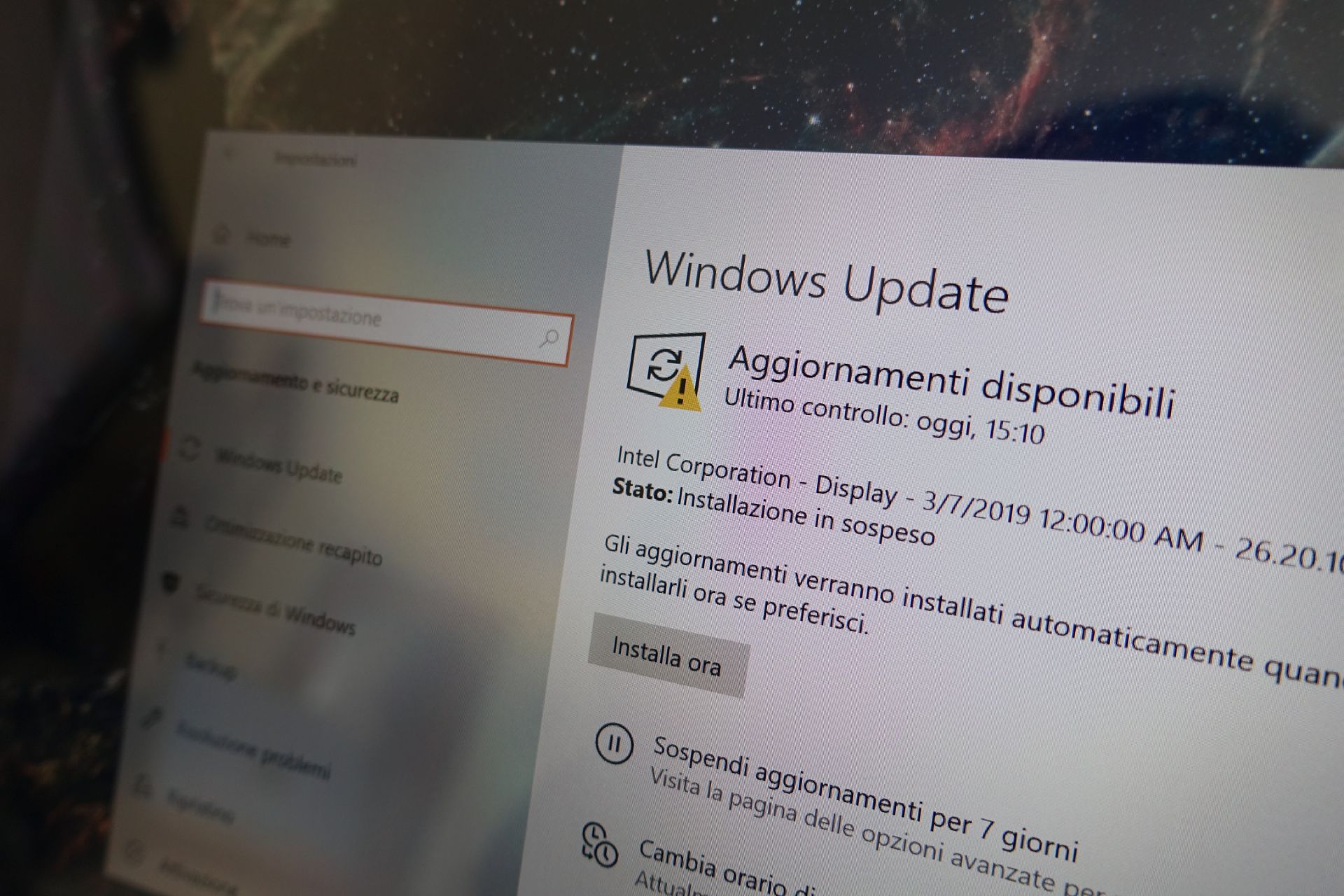 Windows Update aggiornamenti disponibili Windows 10 May 2019 Update