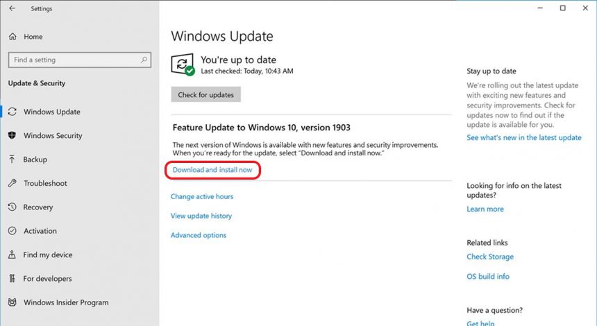 Windows Update aggiornamenti funzionalità opzionali