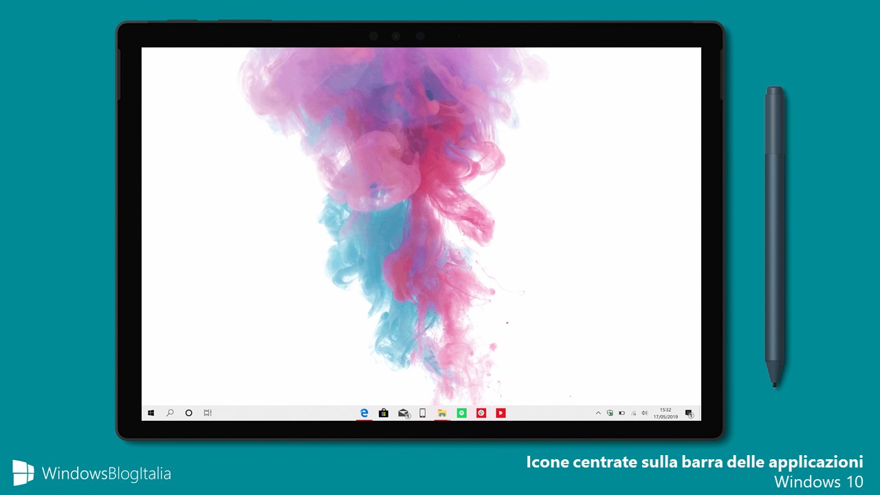 Come centrare le icone sulla barra delle applicazioni in Windows 10