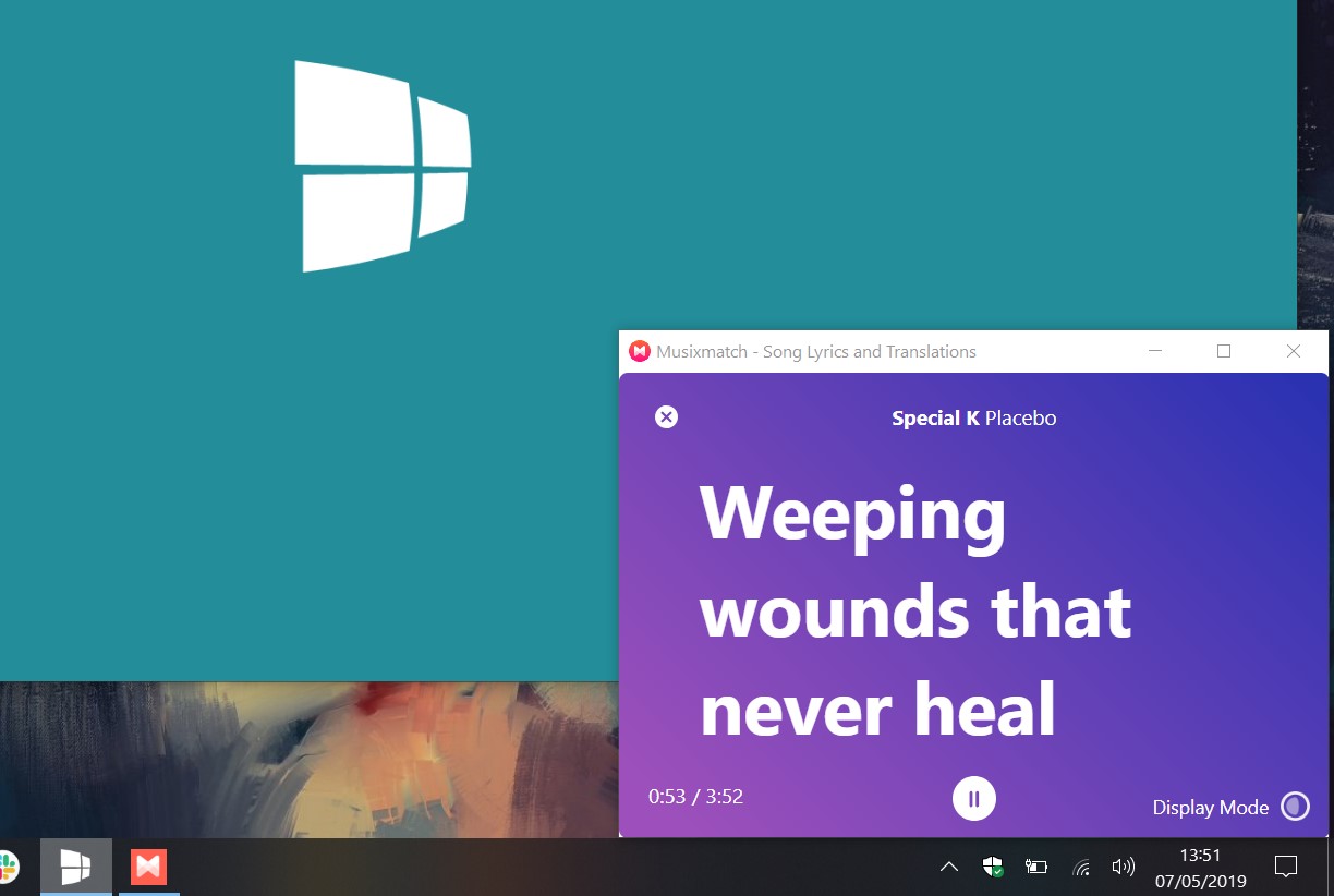 Musixmatch Windows 10 Picture-in-Picture