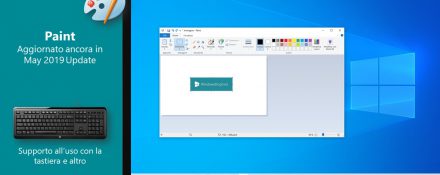 Paint Windows 10 May 2019 Update aggiornamento supporto tastiera accessibilita