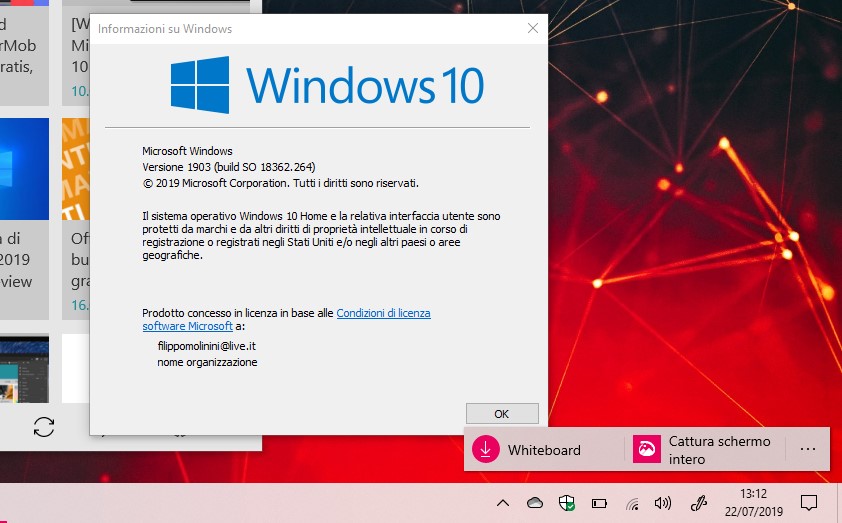 Area Windows Ink rinnovata anche in Windows 10 1903