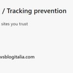 Microsoft Edge basato su Chromium tracking prevention eccezioni