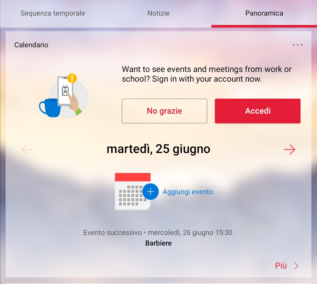 Microsoft Launcher 5.6 aggiornamenti card calendario