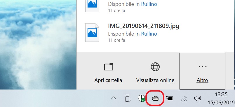 Microsoft OneDrive Windows 10 nuova icona per il tema chiaro