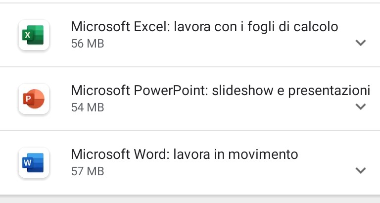 Office 365 nuove icone Android