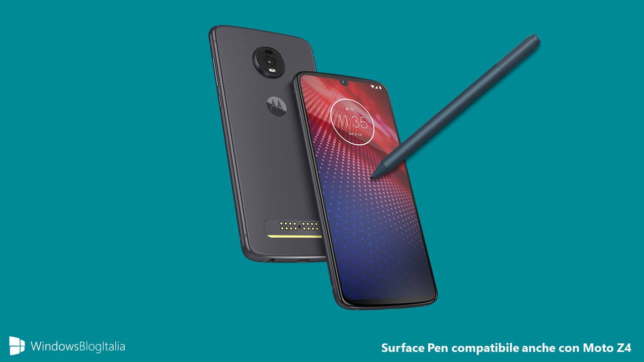 Surface Pen compatibile anche con Moto Z4