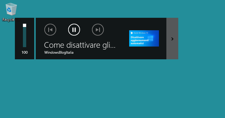 Overlay volume su Edge basato su Chrome