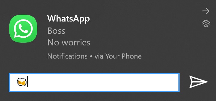 Il tuo telefono su Windows 10 risposta inline per le notifiche sincronizzate