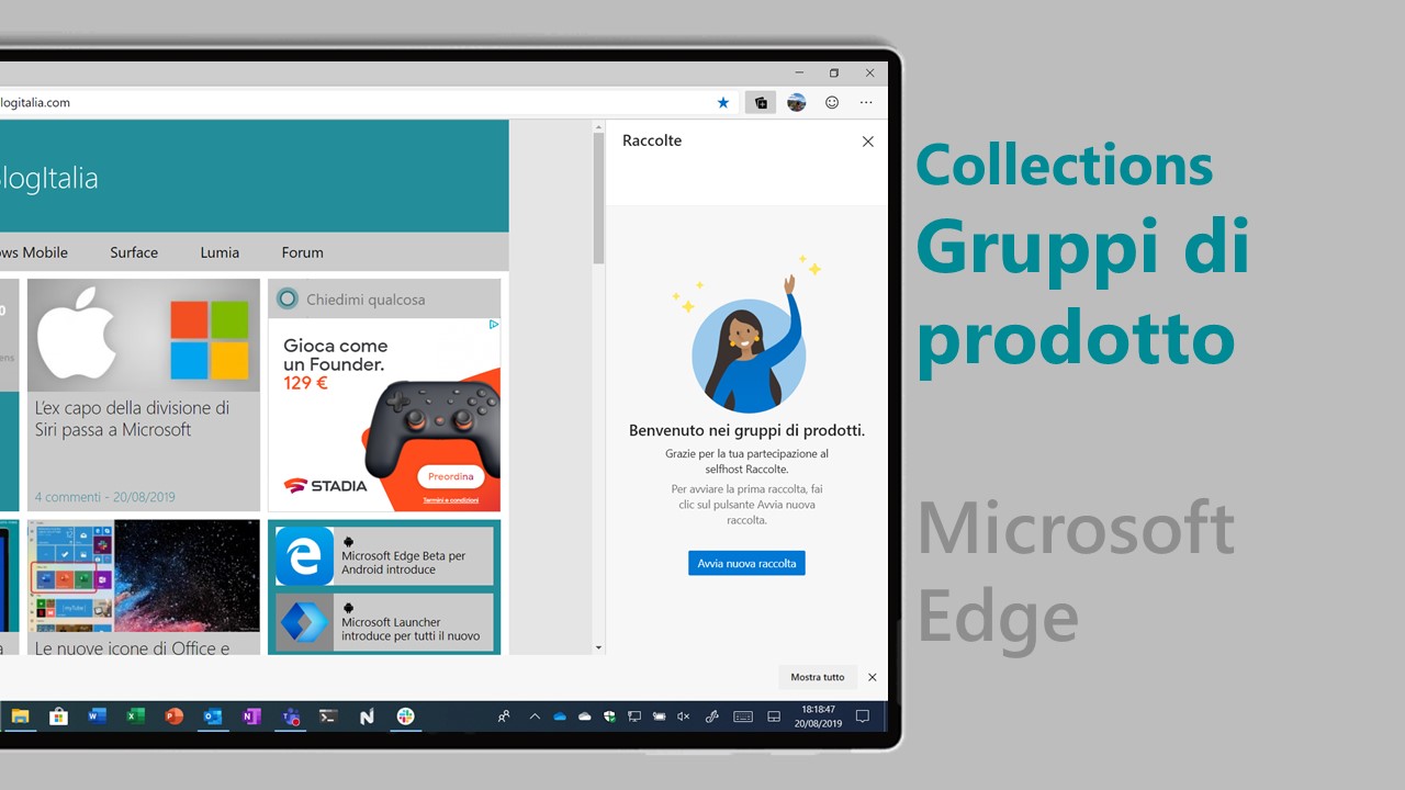 Gruppi di prodotto (Collections) - Microsoft Edge