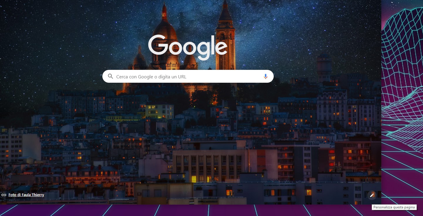 Google Chrome 77 personalizzazione pagina nuova scheda