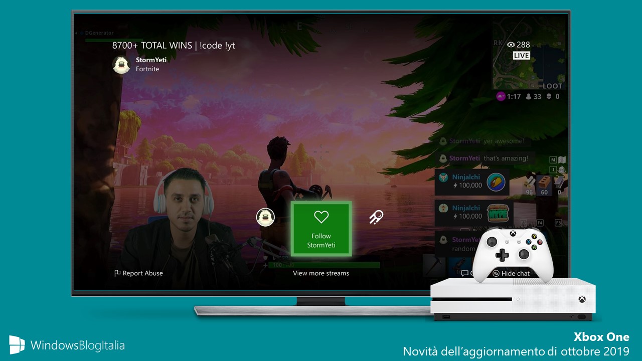 Xbox One 1910 nuove feature aggiornamento