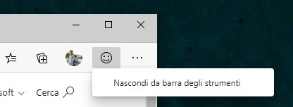 Microsoft Edge Dev nascondi icona feedback