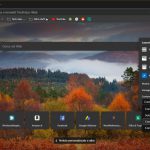 Microsoft Edge Dev per Windows 10 pagina nuova scheda personalizzabile con tema scuro