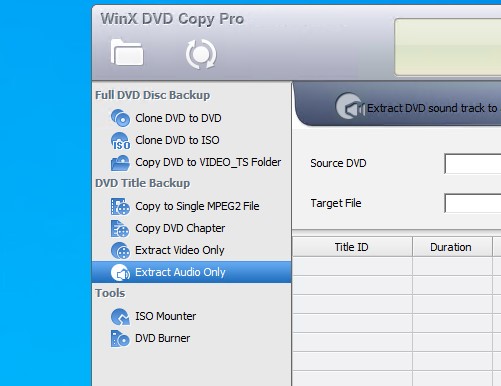 Opzioni esportazione WinX DVD Copy Pro per Windows